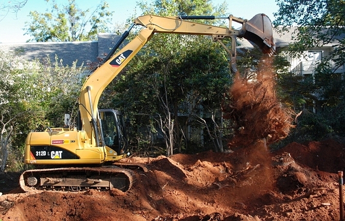 Stump grubbing, grading, leveling