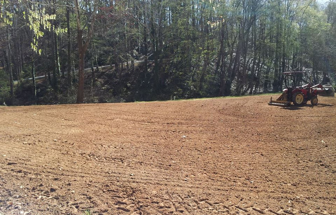 Grass prep for neighborhood park
