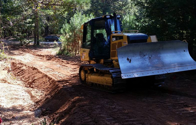 Gravel driveway construction