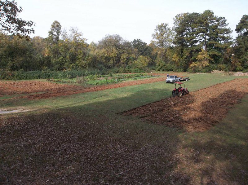 Plowing one of several larger sized beds